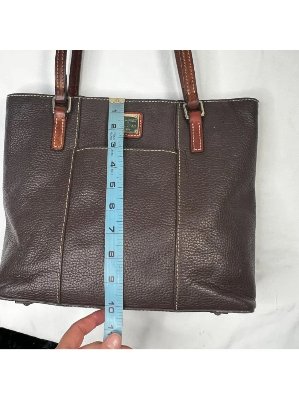 Dooney and Bourke Pebble Grain Small Lexington Shoulder Shopper Bag Dark Brown